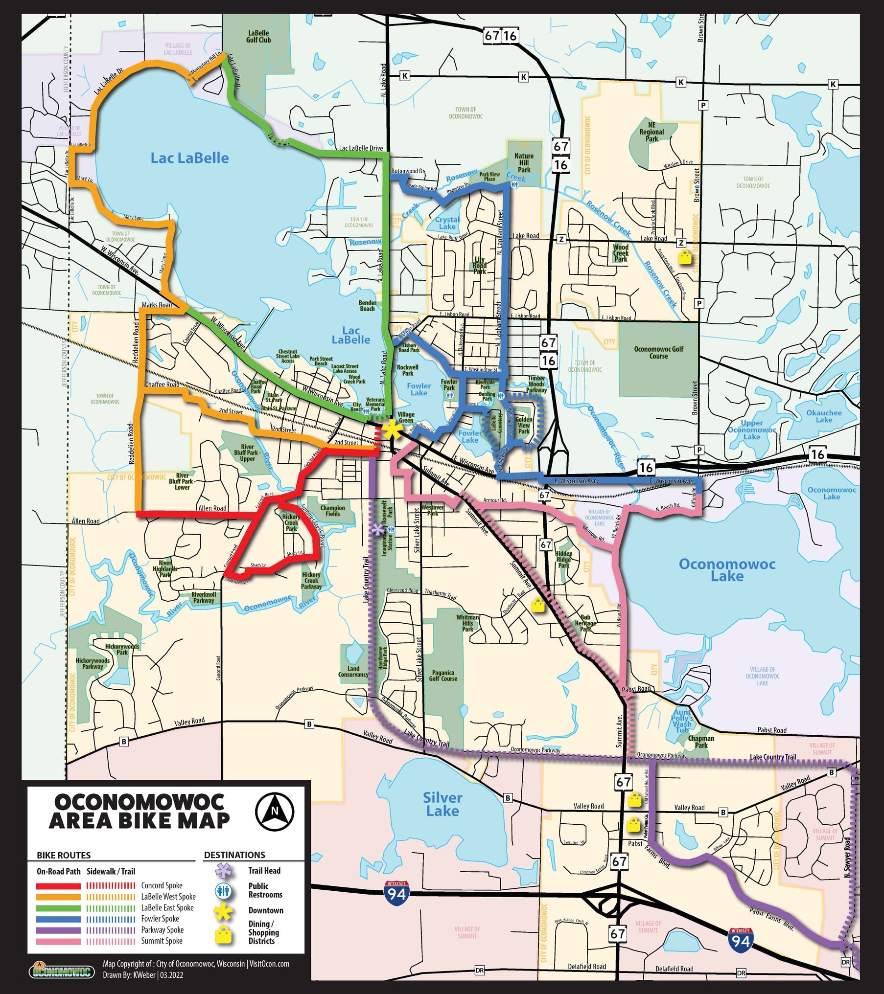 Oconomowoc Bike Map