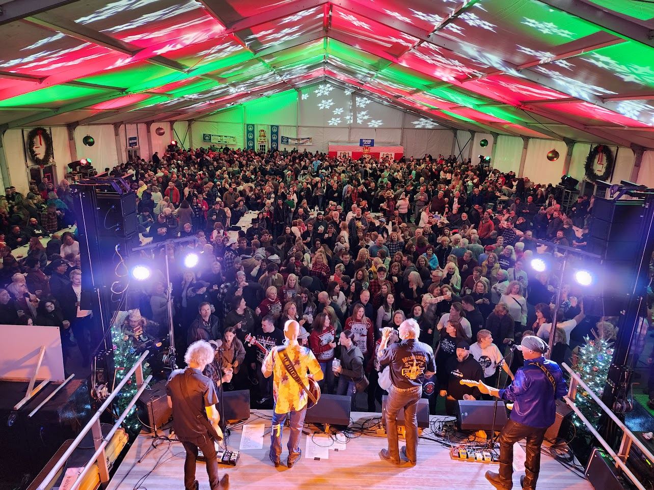Inside the Oconomowoc German Christmas Market Entertainment Tent